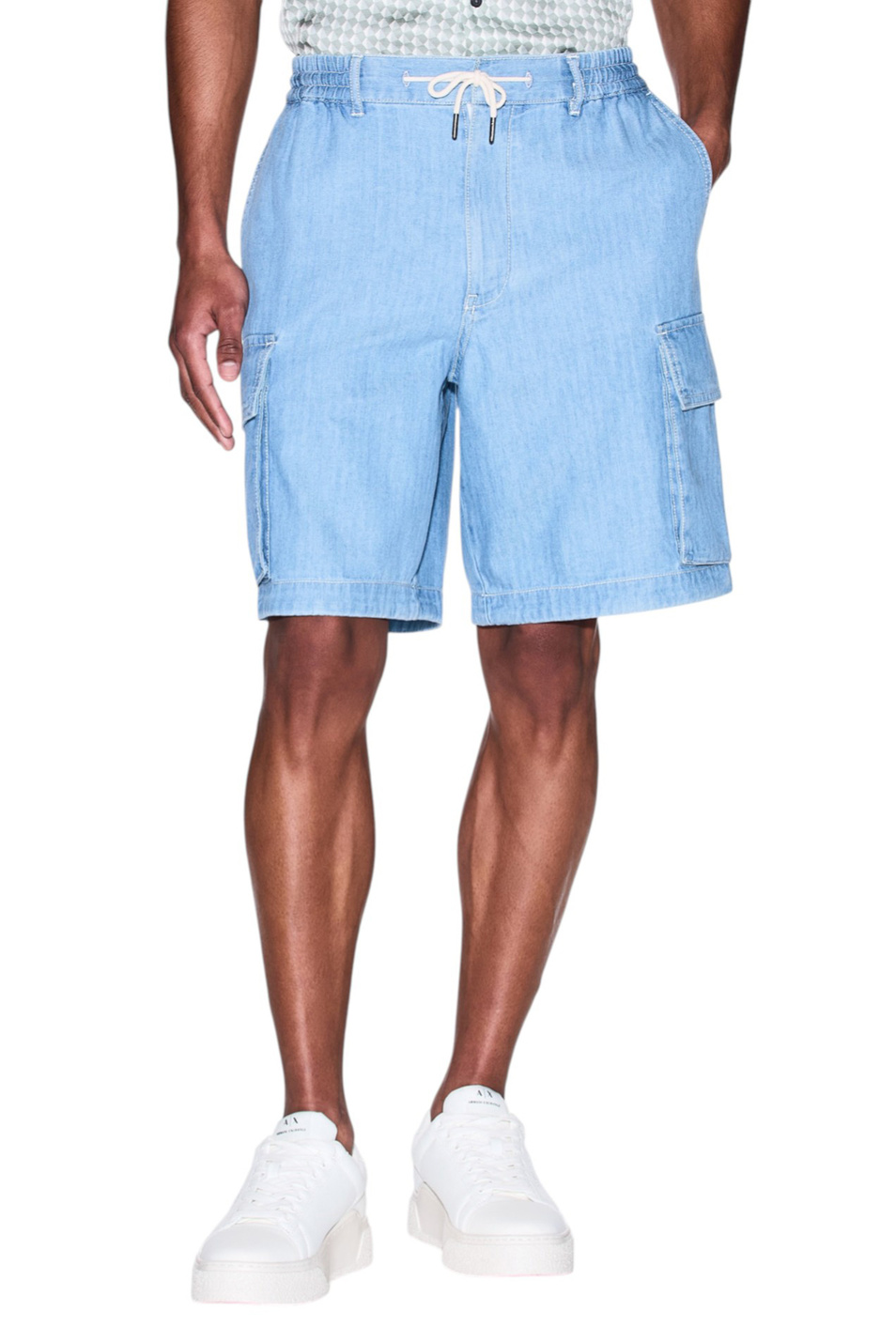 Мужской Armani Exchange Шорты джинсовые из хлопка (цвет ), артикул XM000947-AF13142 | Фото 3