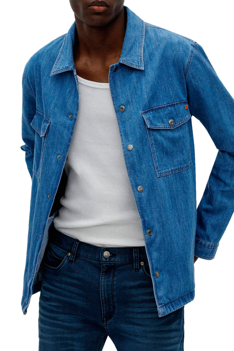Мужской HUGO Рубашка джинсовая из натурального хлопка (цвет ), артикул 50473486 | Фото 3