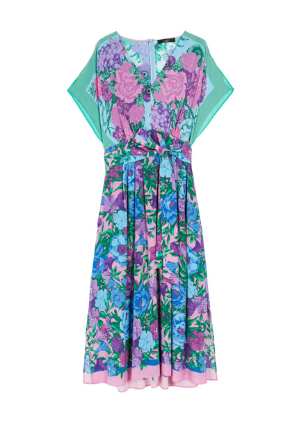 Платье CANOSA из чистого шелка с принтом|Основной цвет:Зеленый|Артикул:2352210431 | Фото 1
