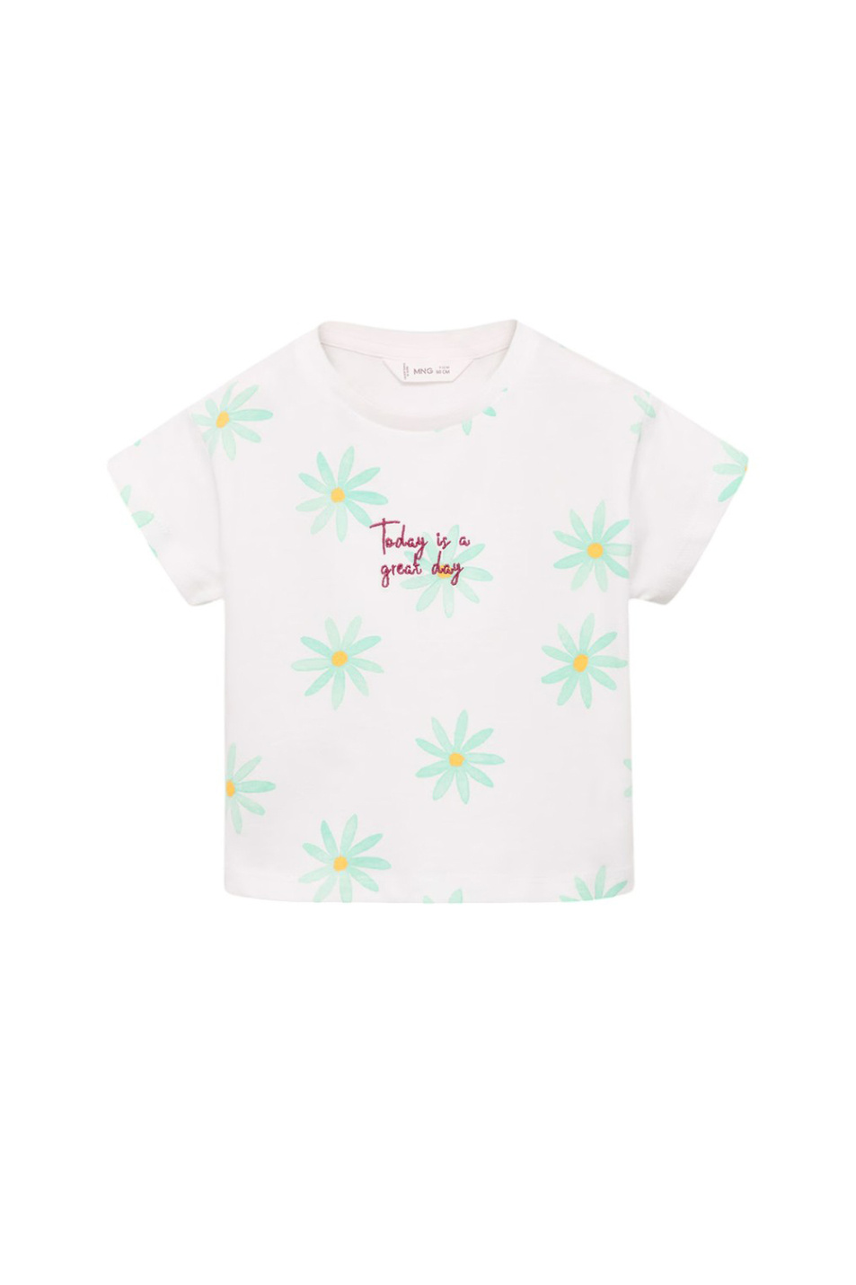 Девочкам Mango Kids Футболка TODAY с принтом (цвет ), артикул 87027698 | Фото 1