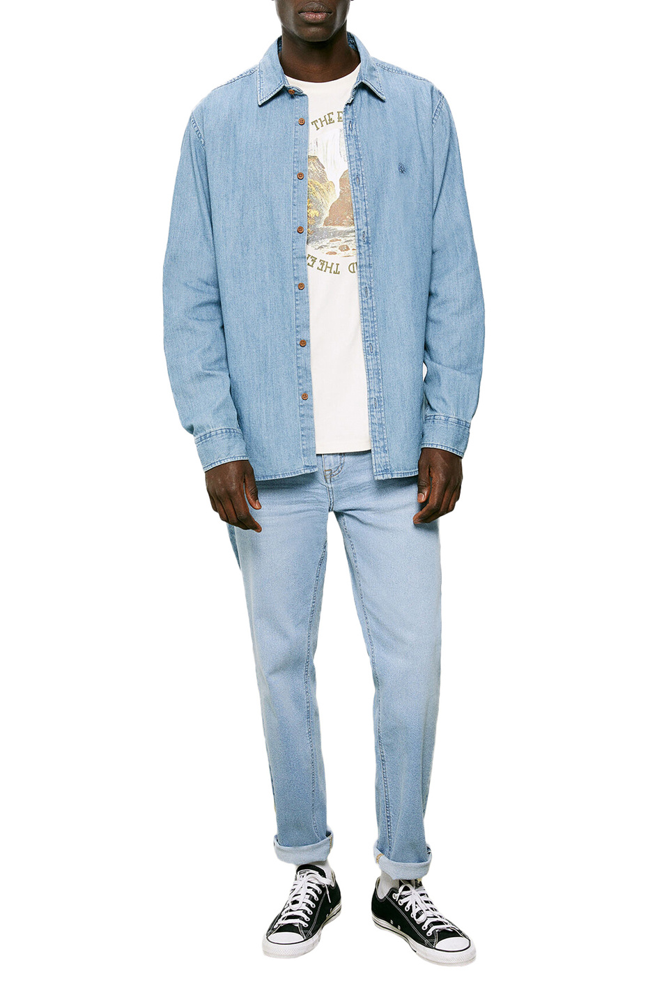 Мужской Springfield Рубашка джинсовая с логотипом (цвет ), артикул 0295292 | Фото 2