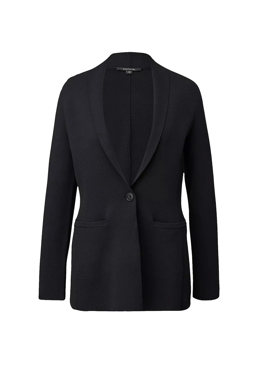 Однотонный пиджак|Основной цвет:Черный|Артикул:2129109 | Фото 1