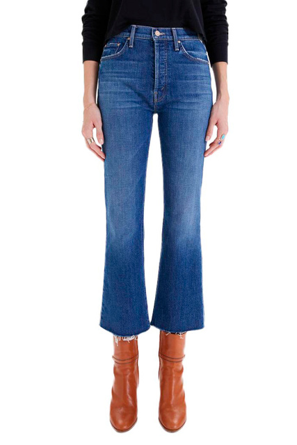 Расклешенные джинсы с высокой посадкой|Основной цвет:Синий|Артикул:10326-624 | Фото 1