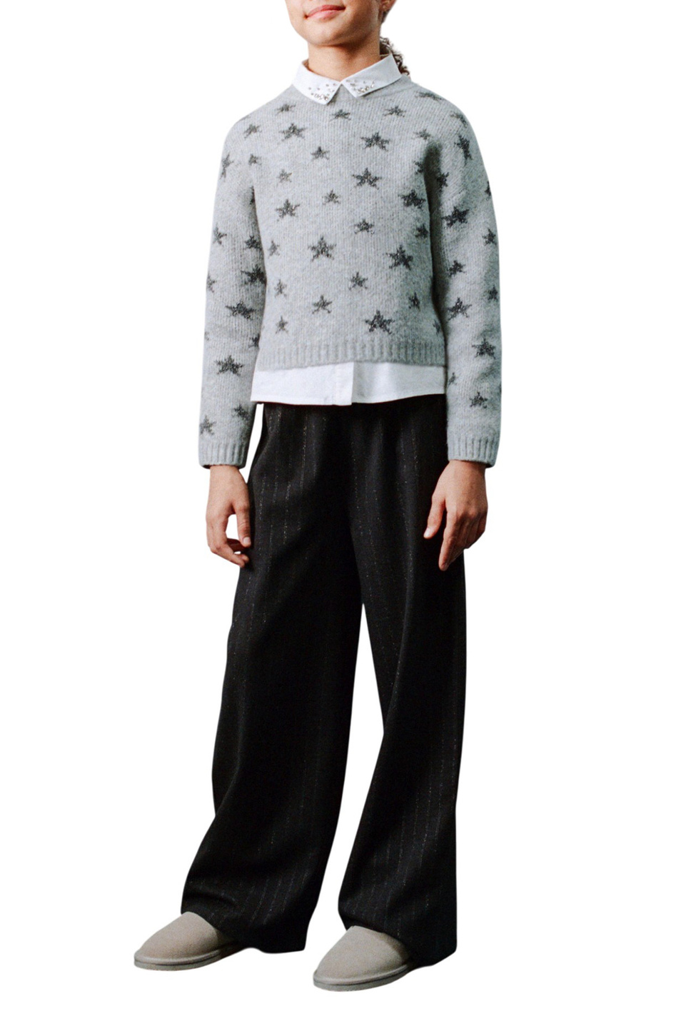 Девочкам Mango Kids Джемпер ESTRELLA с люрексом (цвет ), артикул 27091178 | Фото 3