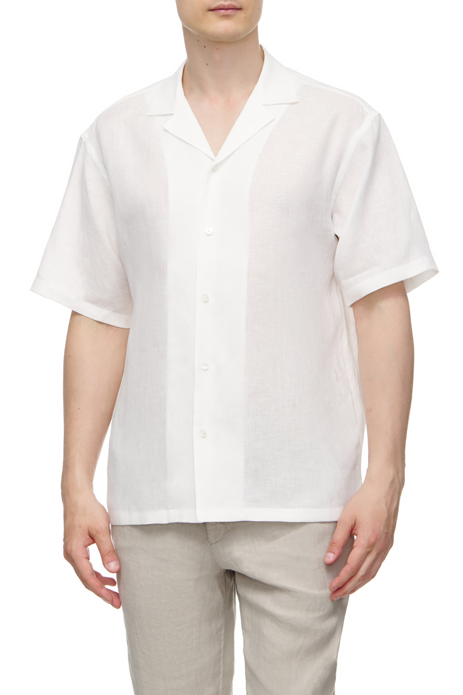 Мужской Zegna Льняная рубашка с коротким рукавом (цвет ), артикул 305286-ZCOB2-G | Фото 1