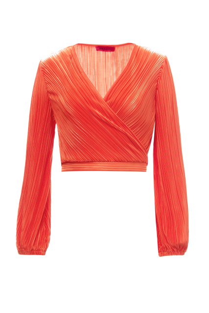 Блузка PASTELLO с V-образным вырезом|Основной цвет:Оранжевый|Артикул:79410823 | Фото 1