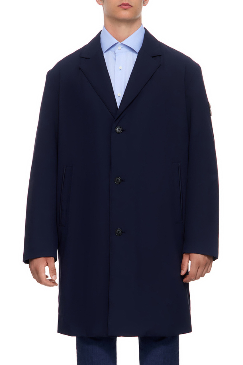 Пальто однотонное|Основной цвет:Синий|Артикул:50493660 | Фото 1