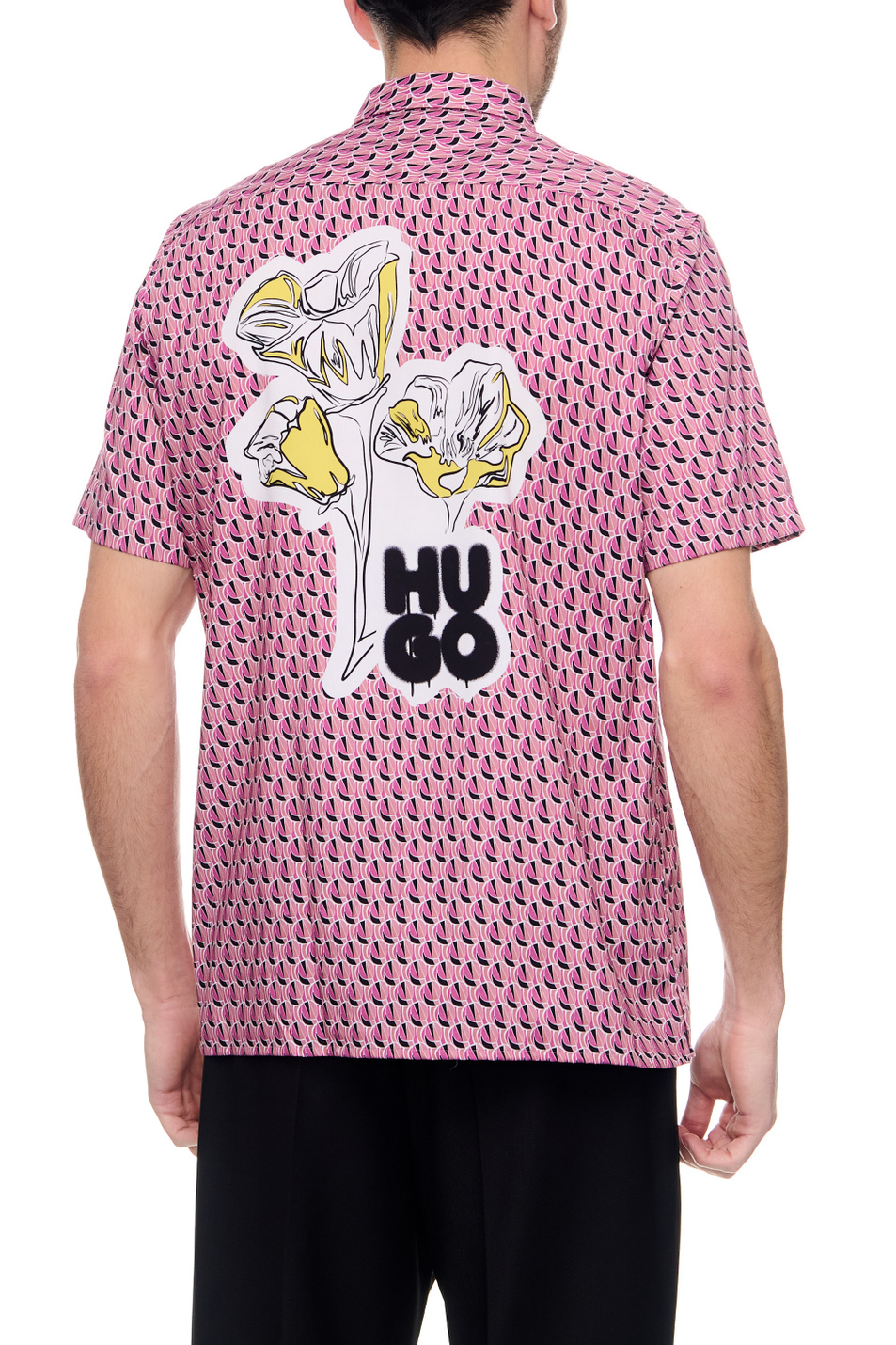 Мужской HUGO Рубашка из натурального хлопка с принтом (цвет ), артикул 50490684 | Фото 4
