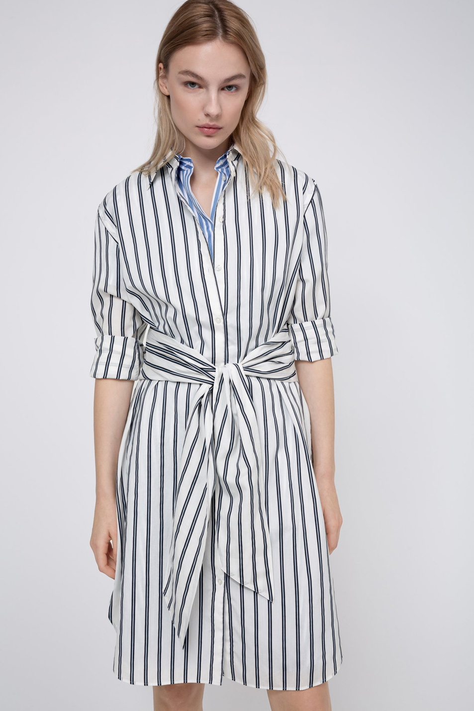 HUGO Платье-рубашка из смесовой вискозы с добавлением шелка (цвет ), артикул 50426620 | Фото 3