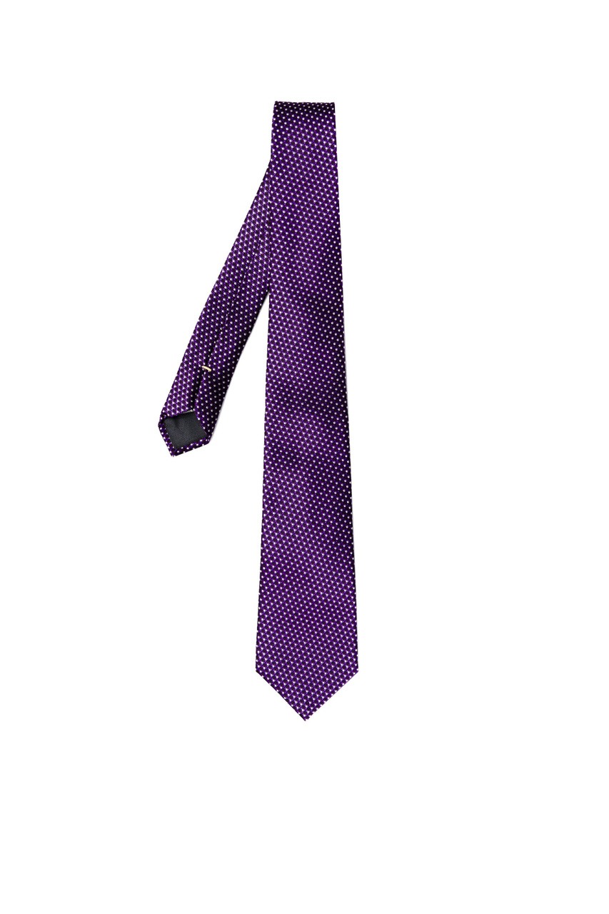 Галстук из шелка с жаккардовым узором|Основной цвет:Фиолетовый|Артикул:18HJ03576 | Фото 1