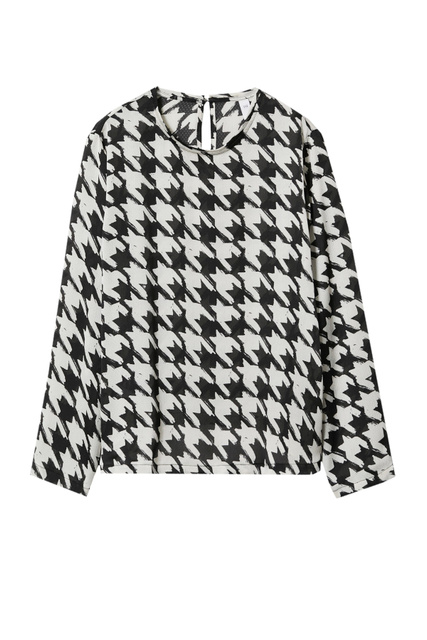 Блузка NICELY с принтом|Основной цвет:Черный|Артикул:37013842 | Фото 1