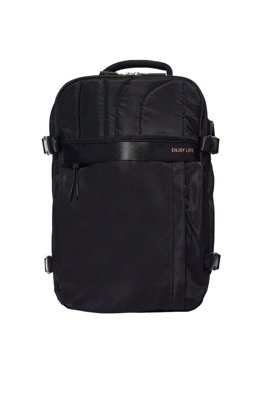 Рюкзак из нейлоновой ткани|Основной цвет:Черный|Артикул:206924 | Фото 1
