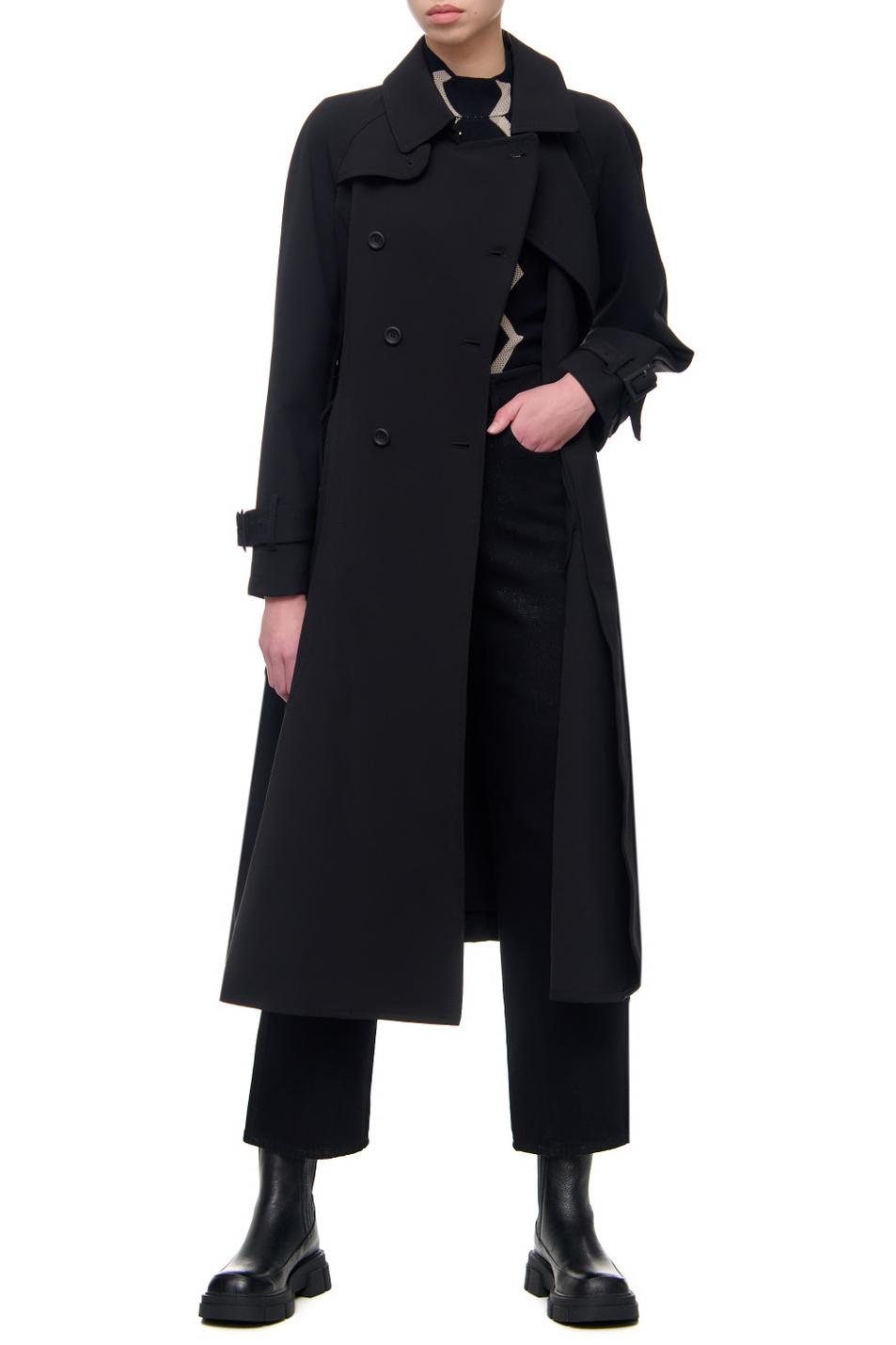 Женский Emporio Armani Двубортное пальто с поясом (цвет ), артикул 3L2L78-2NC2Z | Фото 4