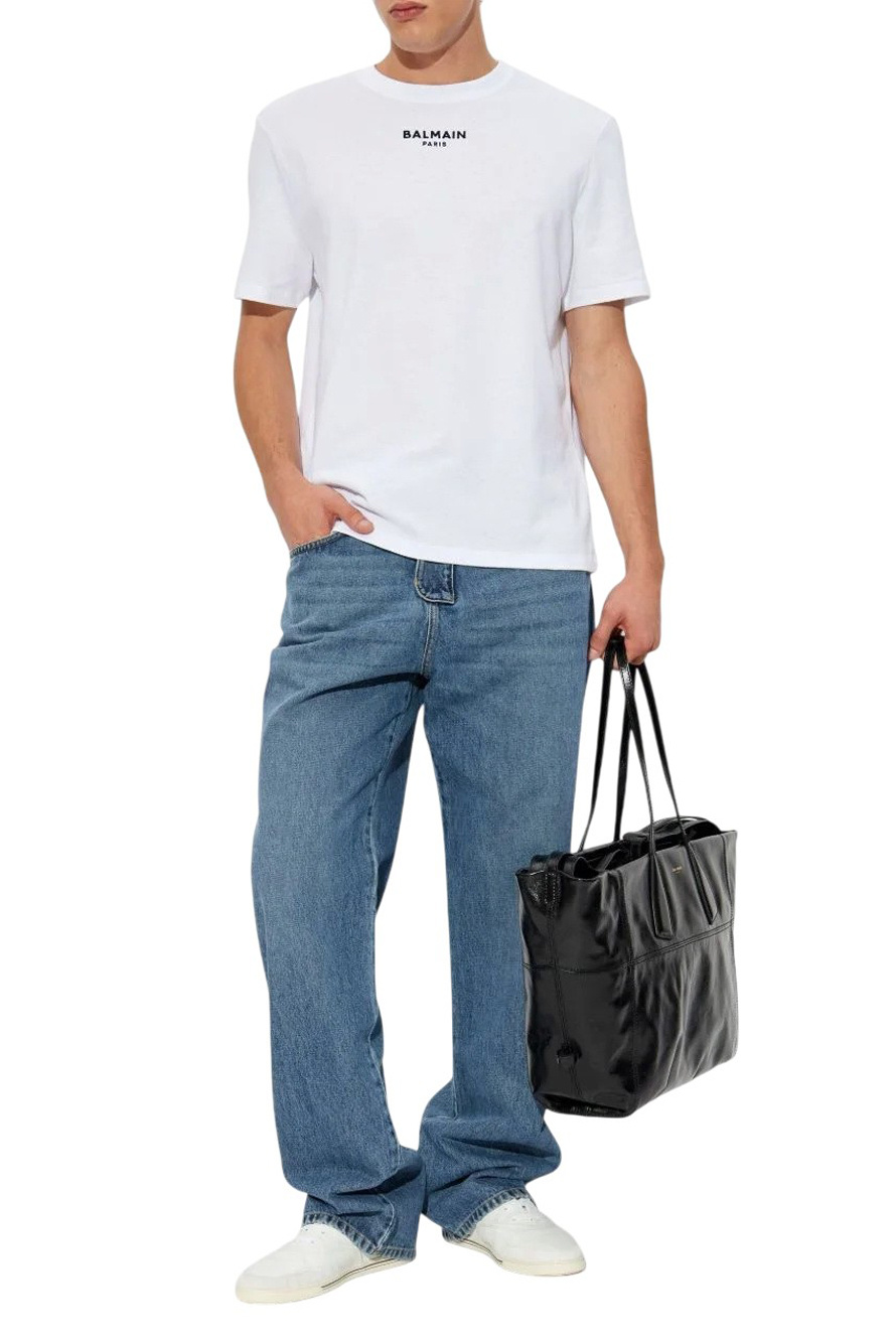 Джинсы из хлопка|Основной цвет:Синий Мужской Balmain Джинсы из хлопка (цвет ), артикул FH0ML137DG02 | Фото 3