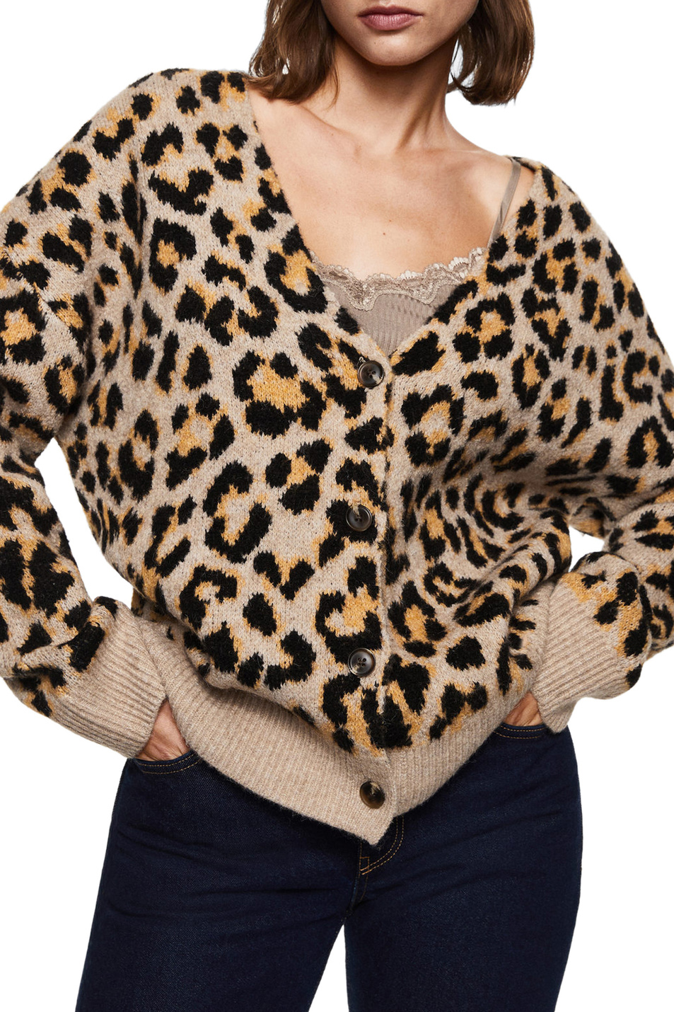 Женский Mango Кардиган LEOPARD с принтом (цвет ), артикул 37035930 | Фото 3