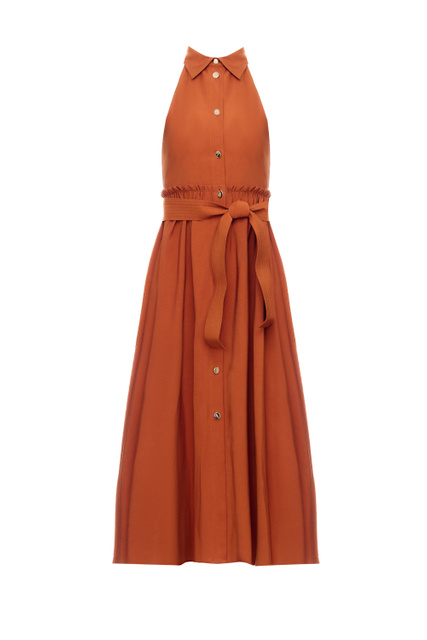 Платье с поясом|Основной цвет:Оранжевый|Артикул:CA3348T2508 | Фото 1
