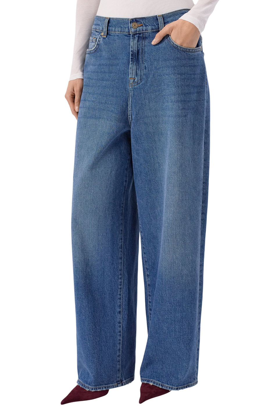 Женский 7 for all Mankind Джинсы из эластичного хлопка (цвет ), артикул 7U4P0C65 | Фото 4