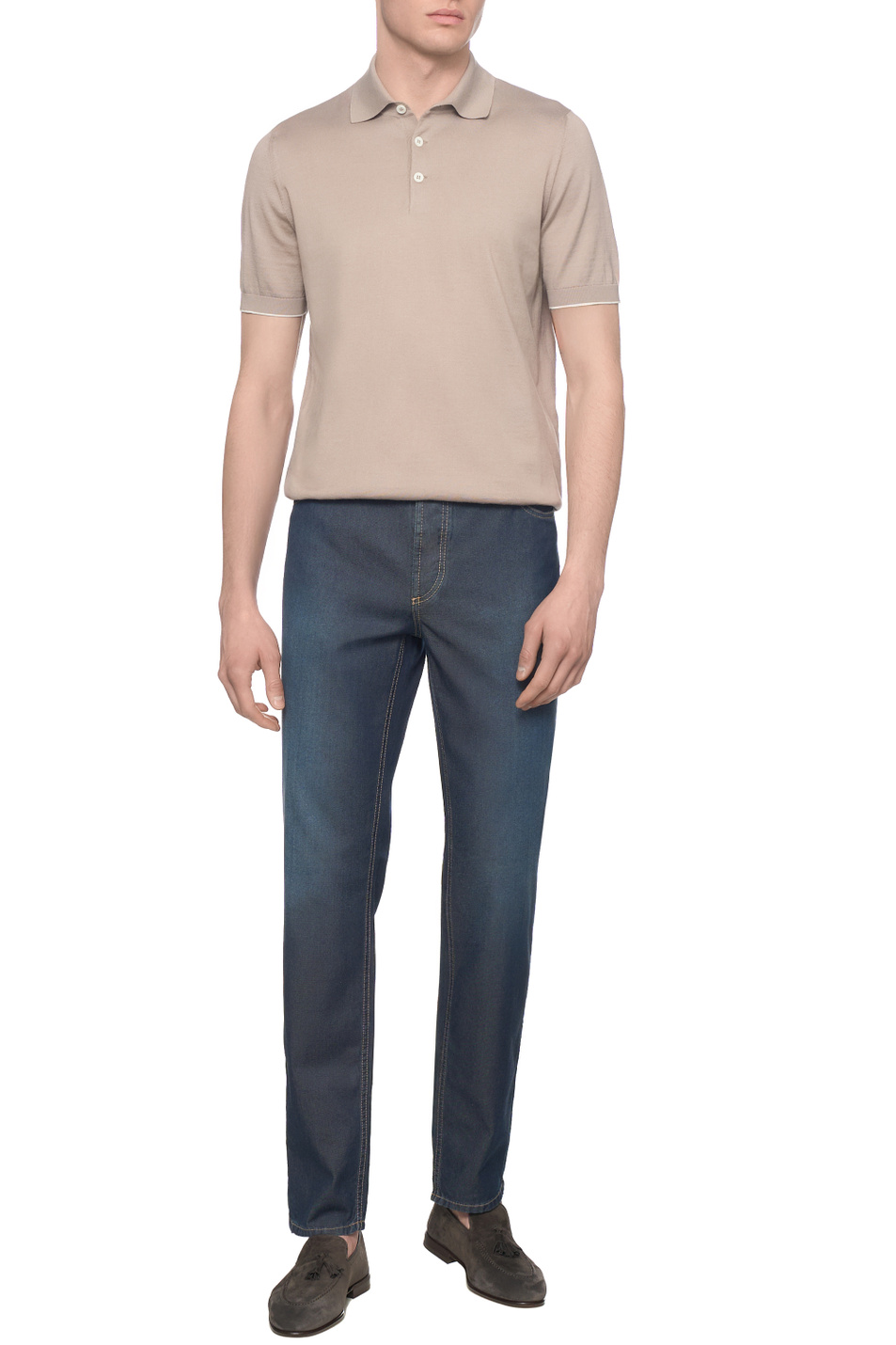 Мужской Brunello Cucinelli Поло из хлопка (цвет ), артикул M29800125 | Фото 3
