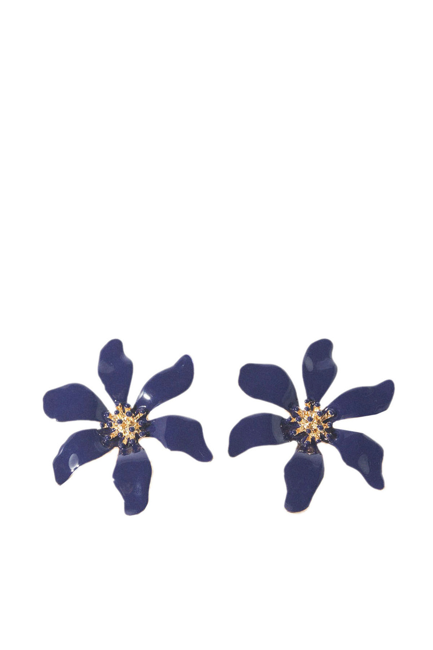 Серьги в виде цветка|Основной цвет:Синий|Артикул:214534 | Фото 1