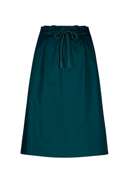 Расклешенная юбка с кулиской на поясе|Основной цвет:Зеленый|Артикул:610102-66217 | Фото 1