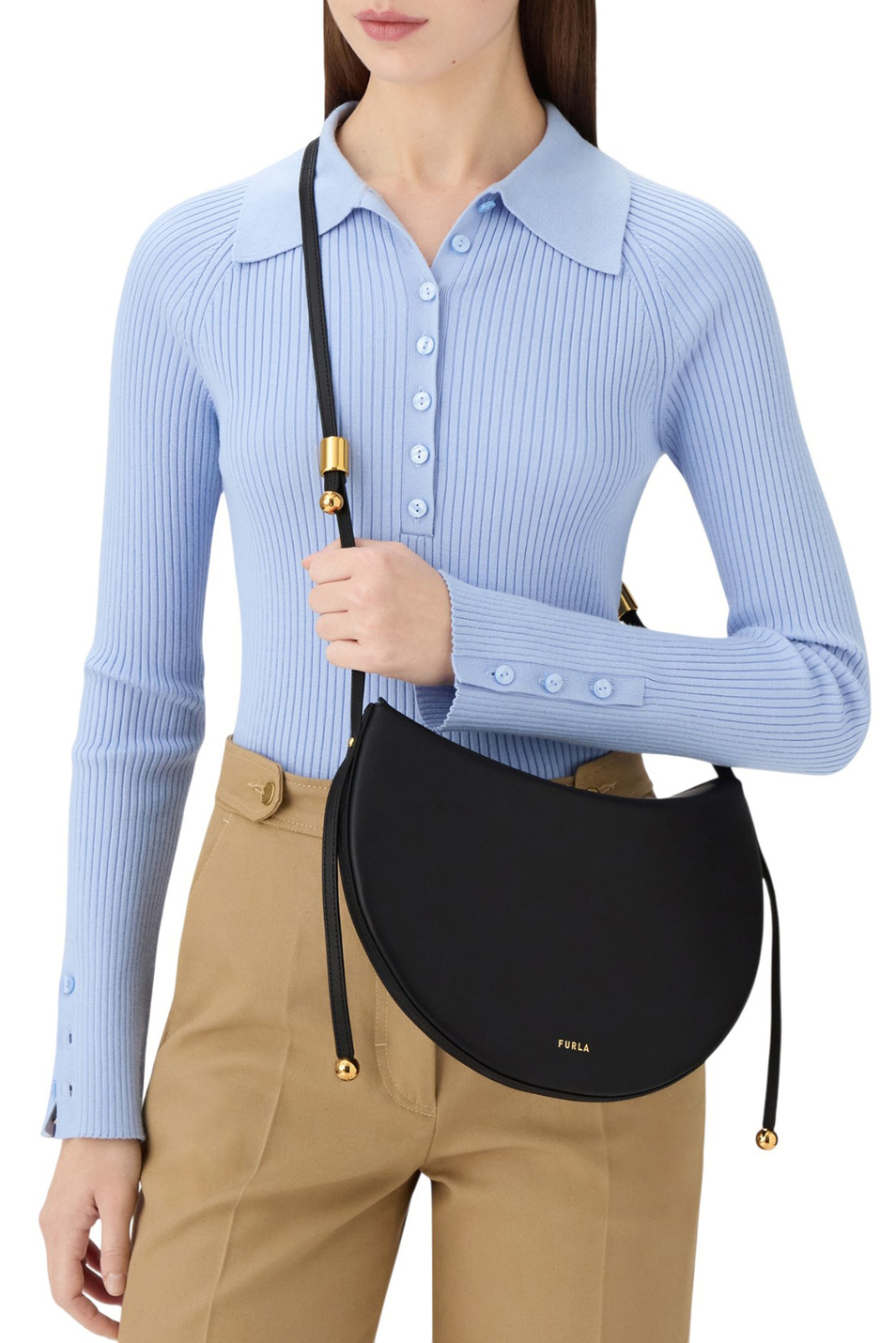 Женский Furla Сумка MOONSTONE M из натуральной кожи (цвет ), артикул WB01868-BX3104 | Фото 6