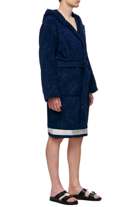 Zegna Махровый халат с накладными карманами (Синий цвет), артикул N7P431640 | Фото 3