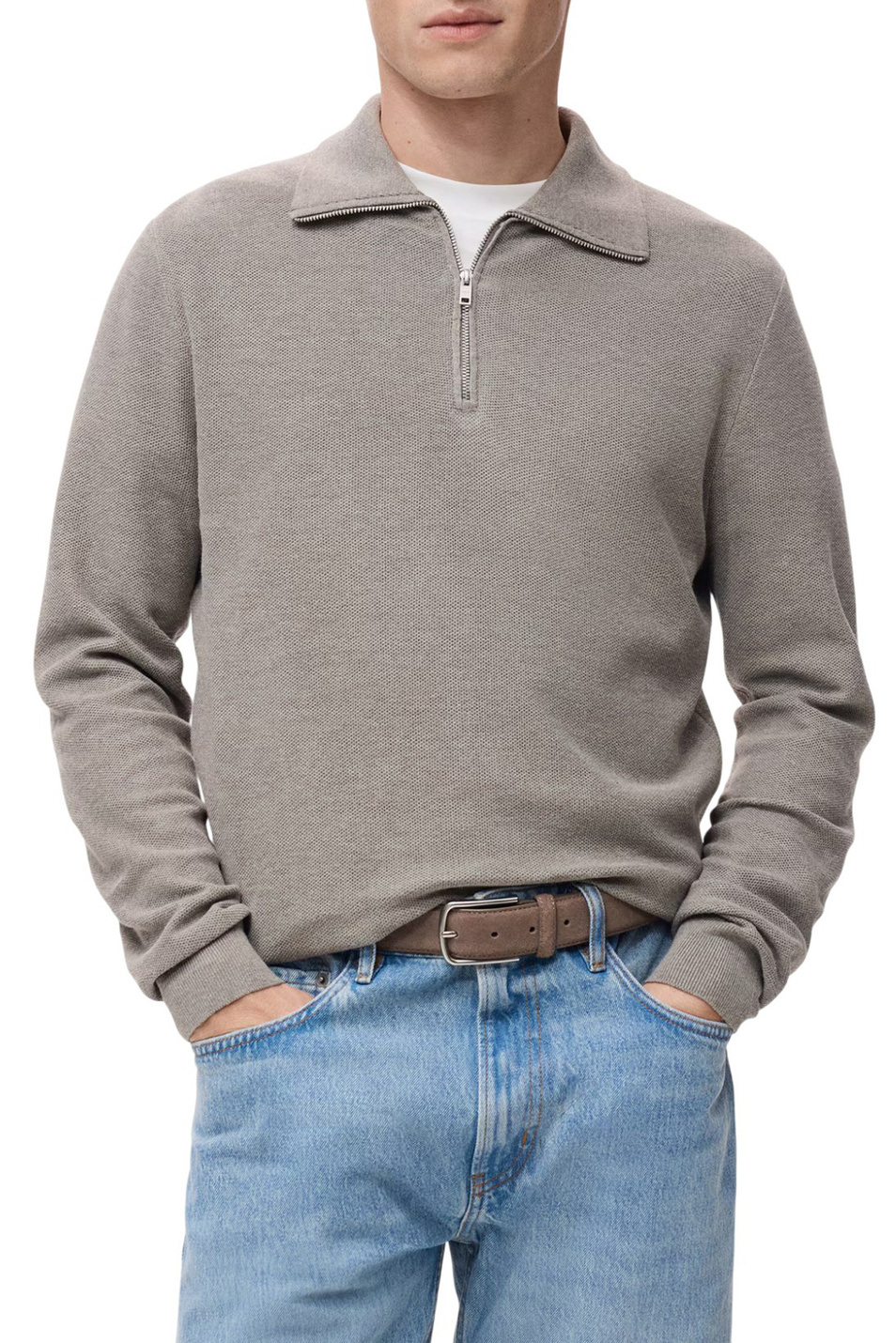 Мужской Mango Man Джемпер TENP с воротником на молнии (цвет ), артикул 27041282 | Фото 3