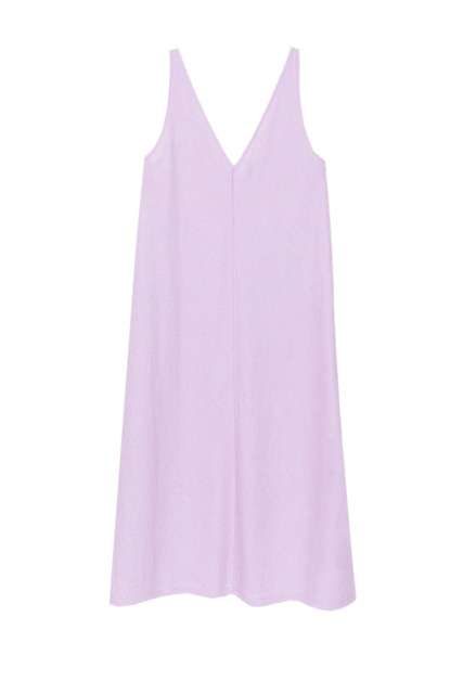 Платье с V-образным вырезом|Основной цвет:Лиловый|Артикул:197734 | Фото 1