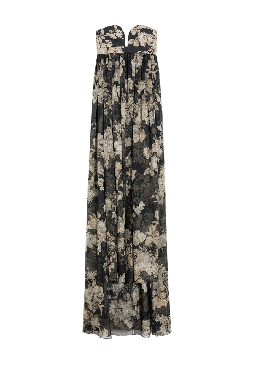 Платье ACERBO1234 с цветочным принтом|Основной цвет:Черный|Артикул:2411221213 | Фото 1