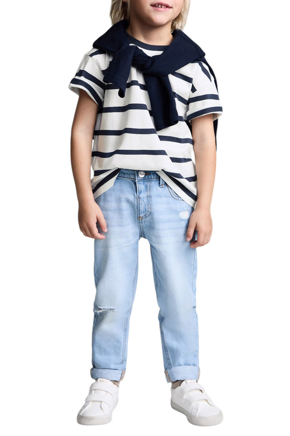 Малышам мальчикам Mango Kids Футболка TRIPB в полоску (цвет ), артикул 87014805 | Фото 3