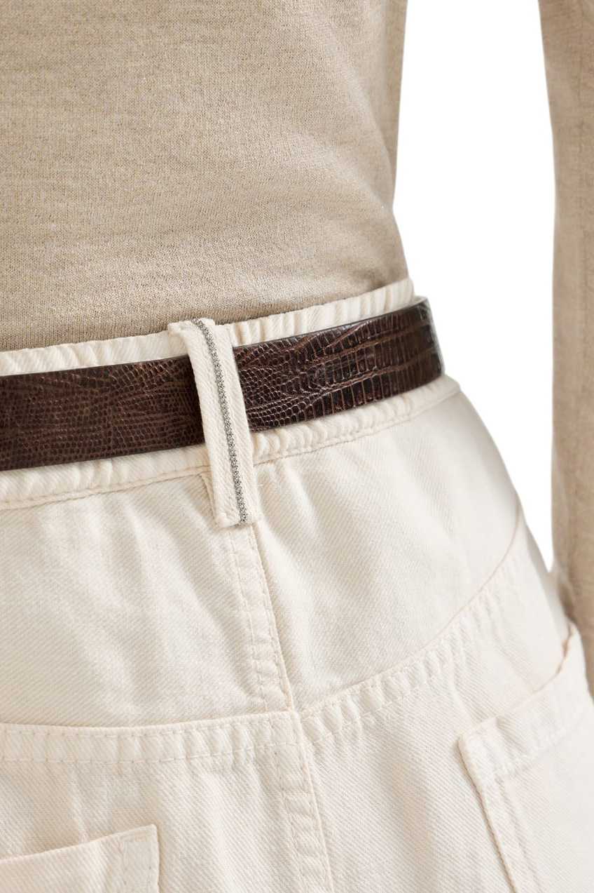 Женский Brunello Cucinelli Джинсы Contemporary из хлопка и льна (цвет ), артикул ML996P4053 | Фото 5