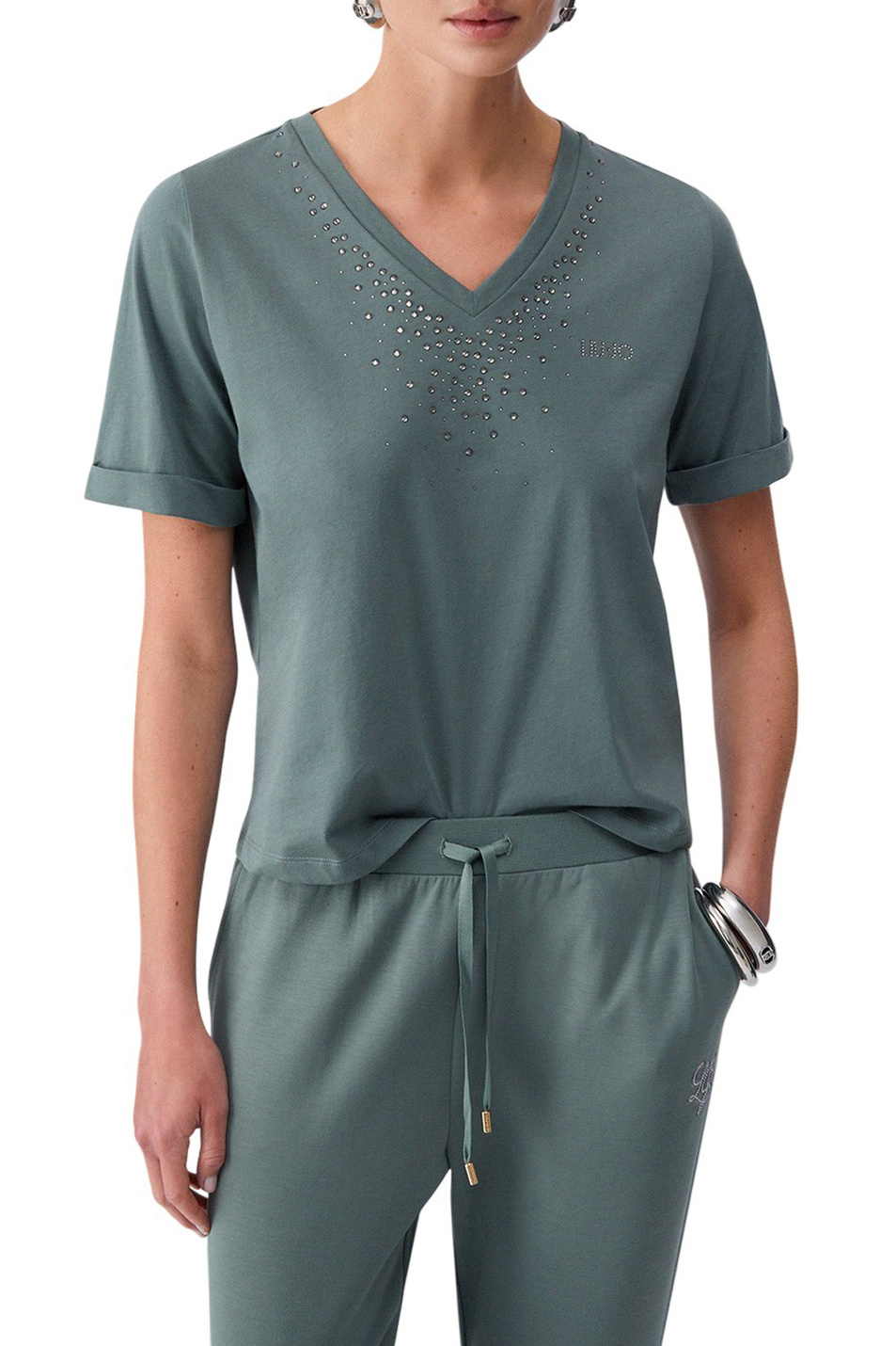 Женский Liu Jo Футболка со стразами (цвет ), артикул TA6284JS923 | Фото 3