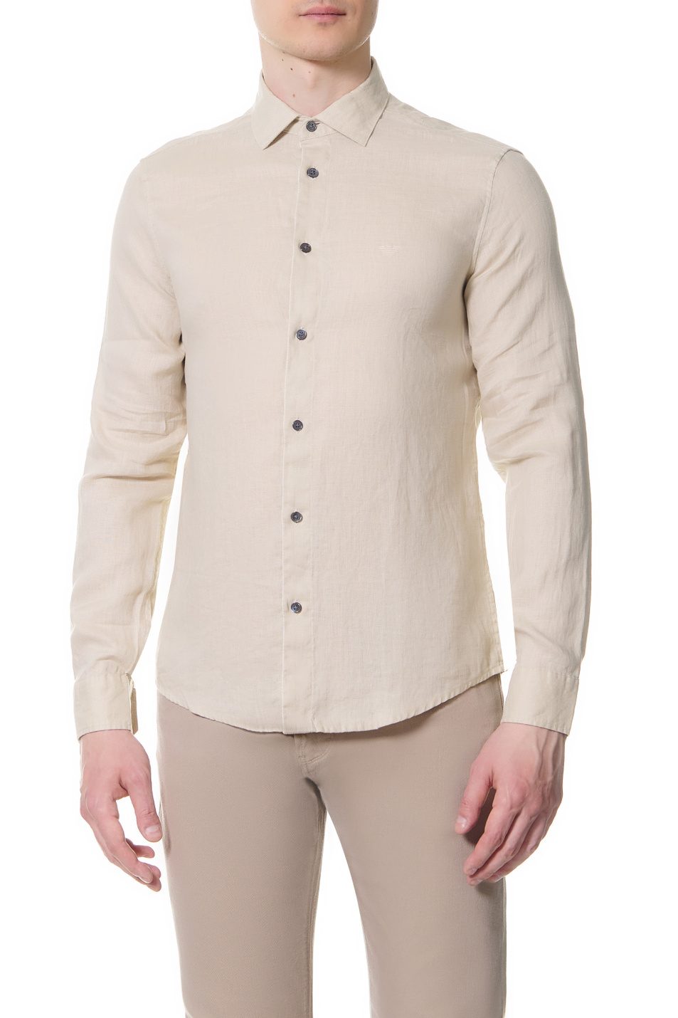 Мужской Emporio Armani Льняная однотонная рубашка (цвет ), артикул 3L1CP5-1NBPZ | Фото 1