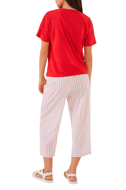 Пижама из смесового хлопка|Основной цвет:Красный|Артикул:3134848 | Фото 2