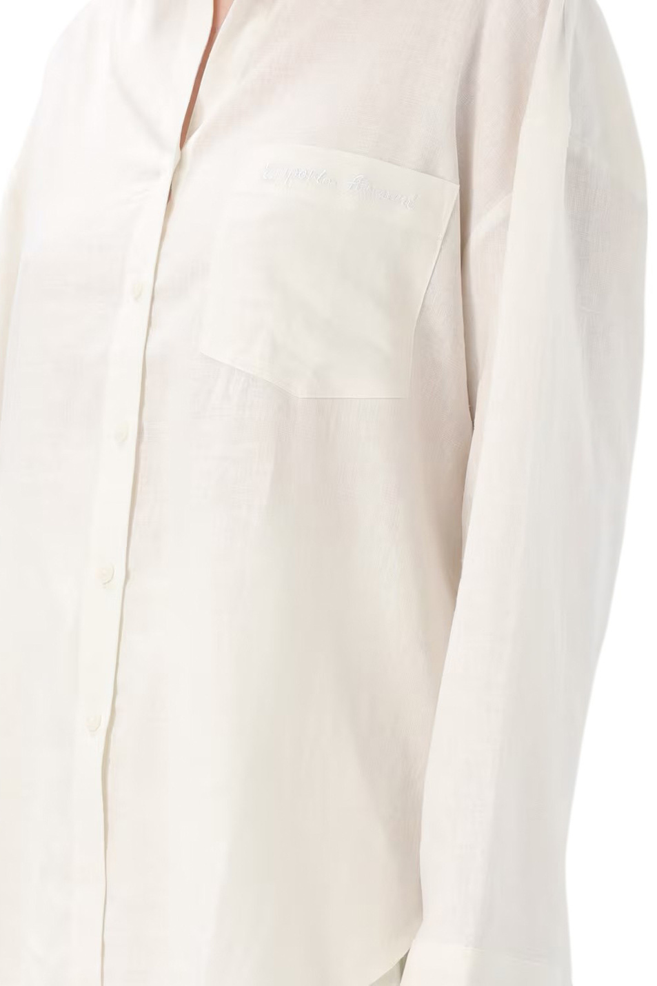 Женский Emporio Armani Рубашка из льна и вискозы (цвет ), артикул EW000815-AF12201 | Фото 6