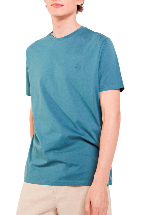 Springfield Однотонная футболка из натурального хлопка (Голубой цвет), артикул 7122219 | Фото 1