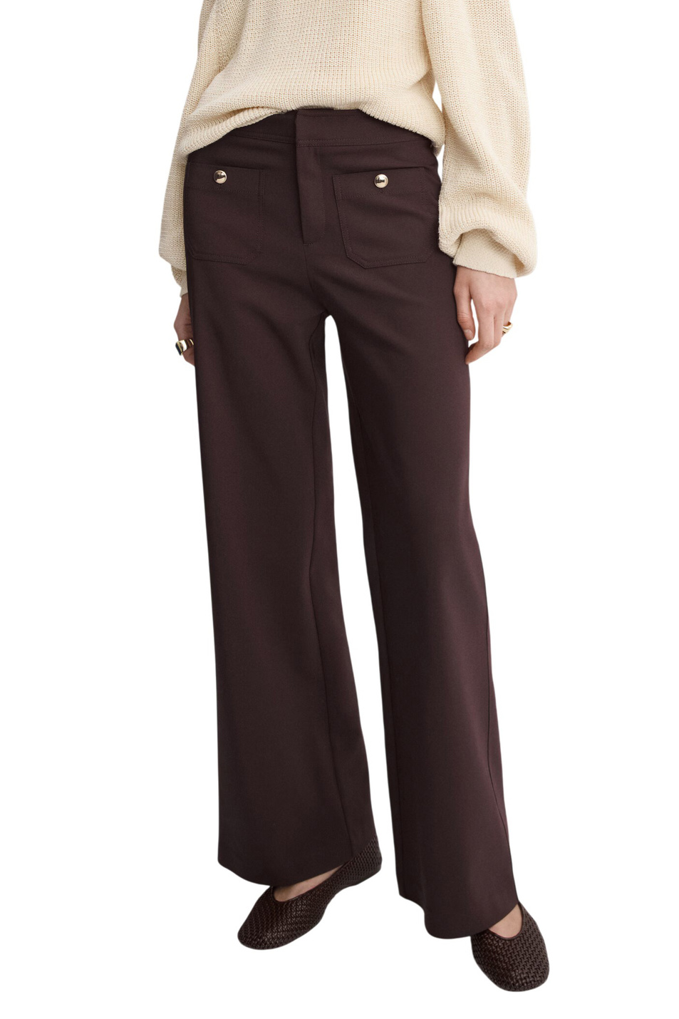 Женский Mango Брюки BUTTON прямого кроя (цвет ), артикул 27074094 | Фото 3