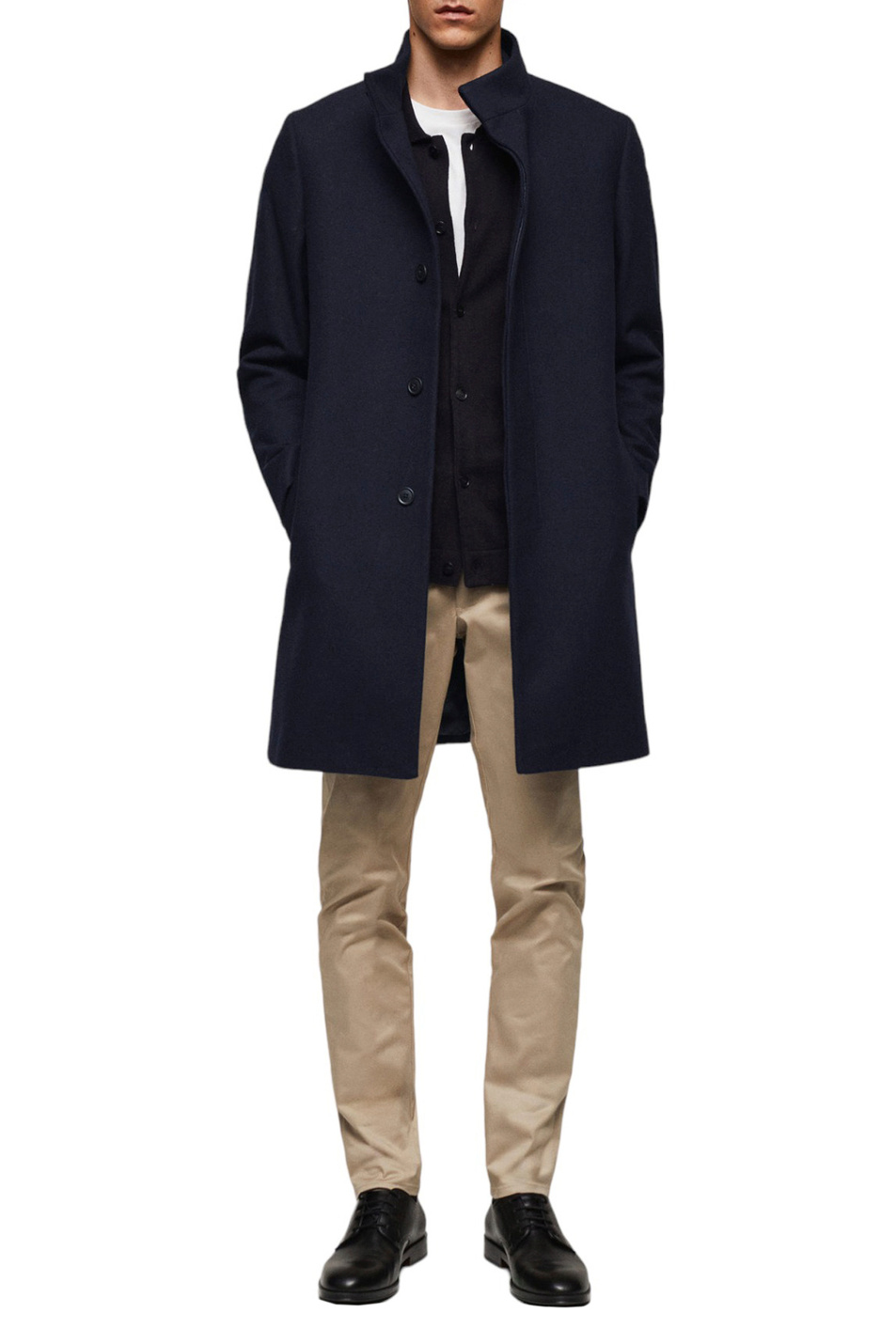 Мужской Mango Man Пальто однотонное FUNNEL (цвет ), артикул 57025950 | Фото 2