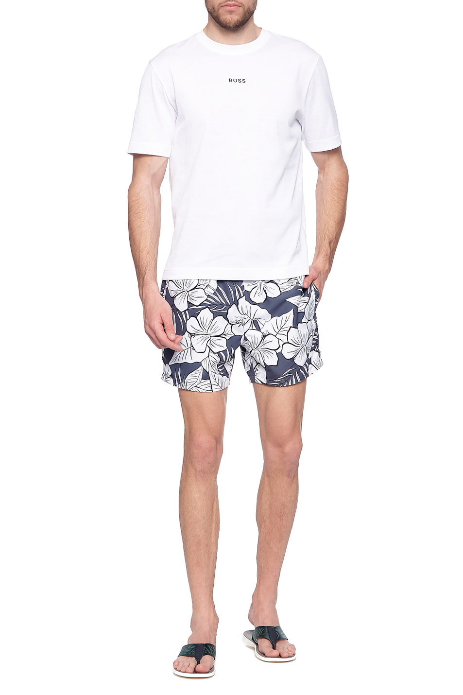 Мужской BOSS Быстросохнущие шорты для плавания Piranha с принтом (цвет ), артикул 50434634 | Фото 2