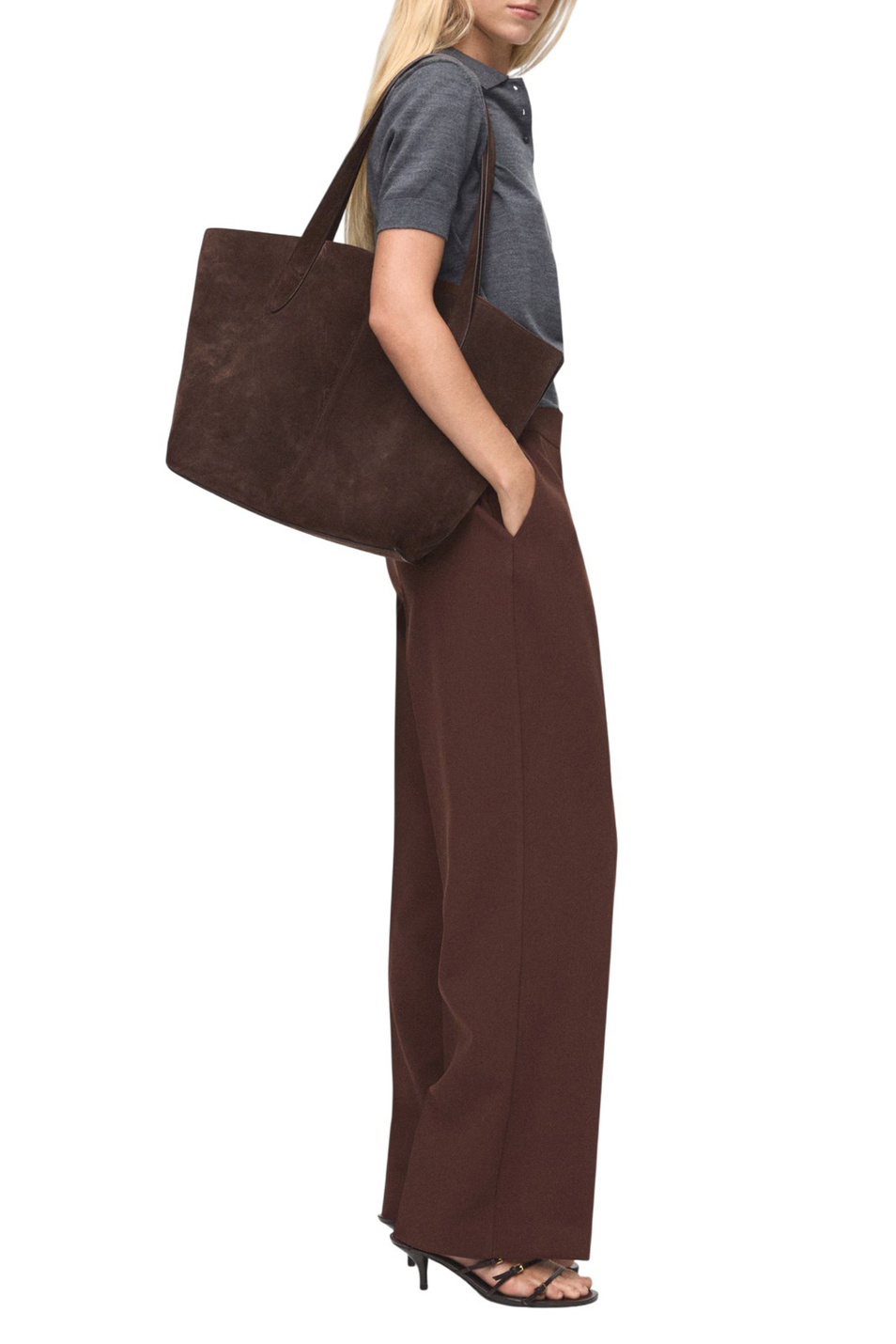 Брюки POL прямого кроя|Основной цвет:Коричневый Женский Mango Брюки POL прямого кроя (цвет ), артикул 17096743 | Фото 2