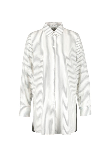 Блузка из вискозы в полоску|Основной цвет:Белый|Артикул:660011-66411 | Фото 1