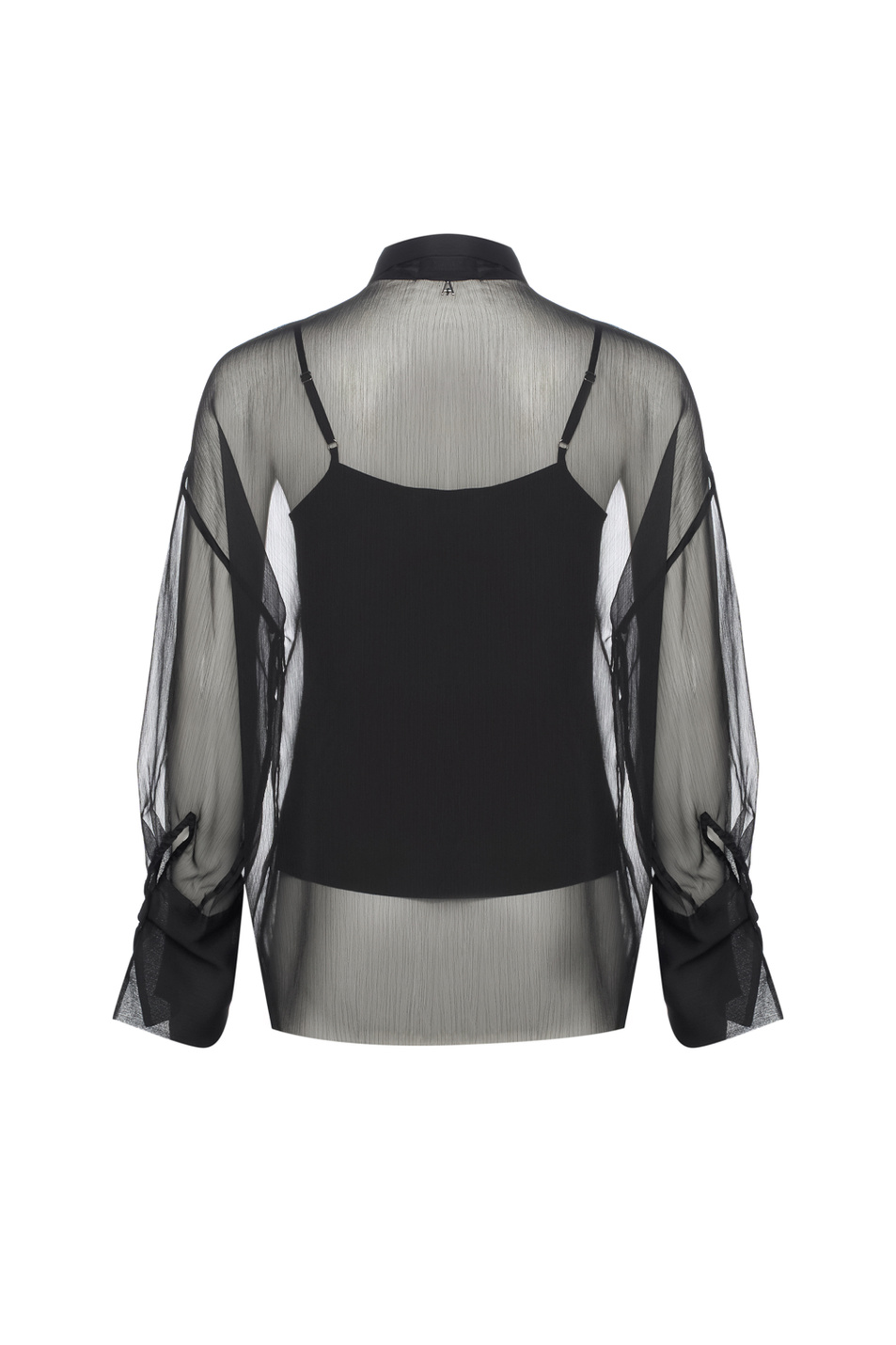 Блузка с воротником-бабочкой|Основной цвет:Черный Женский TWINSET Milano Блузка с воротником-бабочкой (цвет ), артикул 252AT2210 | Фото 2