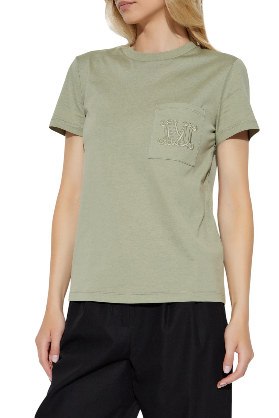 Женский Max Mara Футболка PAPAIA из хлопка с вышивкой (цвет ), артикул 2521946041 | Фото 3