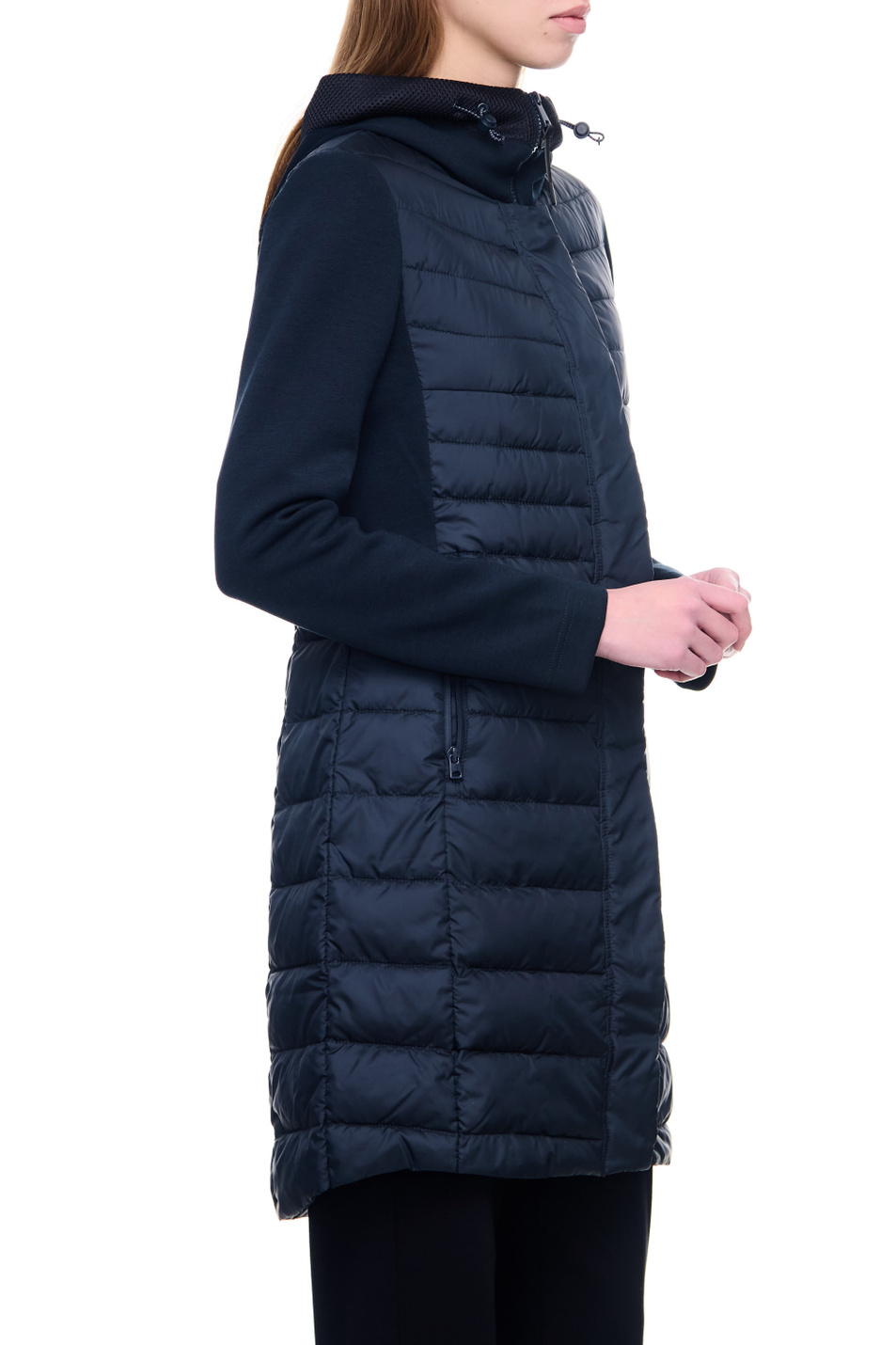 Женский Gerry Weber Стеганая удлиненная куртка с капюшоном (цвет ), артикул 150208-31156 | Фото 6
