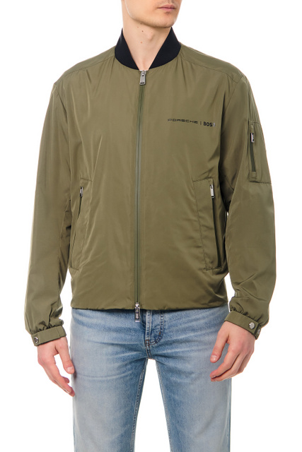 Куртка прямого кроя из водоотталкивающего материала|Основной цвет:Зеленый|Артикул:50464957 | Фото 1