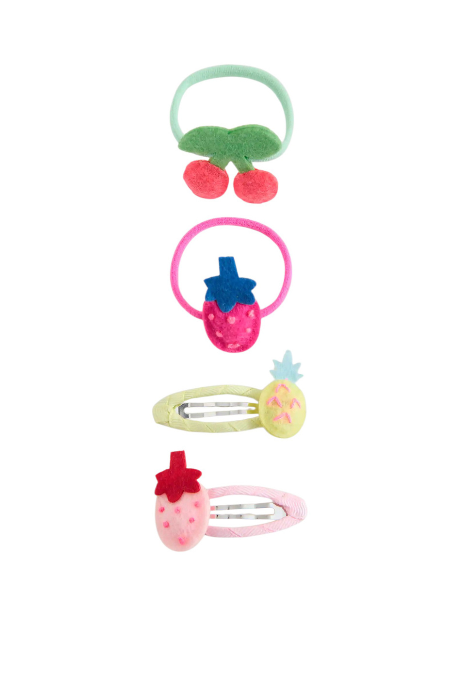 Девочкам Mango Kids Набор украшений для волос FRUITIS (резинка - 2 шт., заколка - 2 шт.) (цвет ), артикул 17061159 | Фото 1