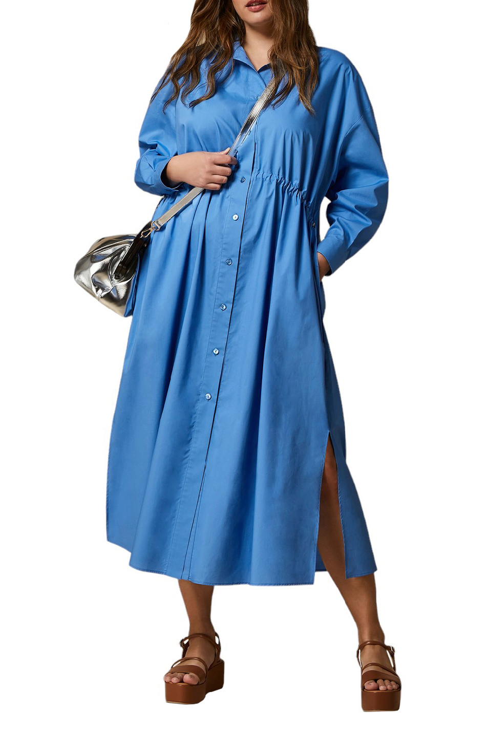 Женский Marina Rinaldi Платье-рубашка MENTINO из натурального хлопка (цвет ), артикул 2418221096 | Фото 2