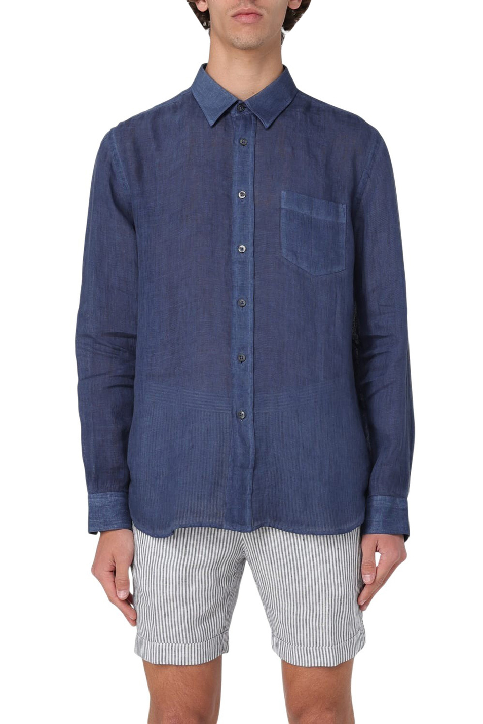 Мужской 120% Lino Рубашка из натурального льна (цвет ), артикул 33ALIM14250000115 | Фото 3