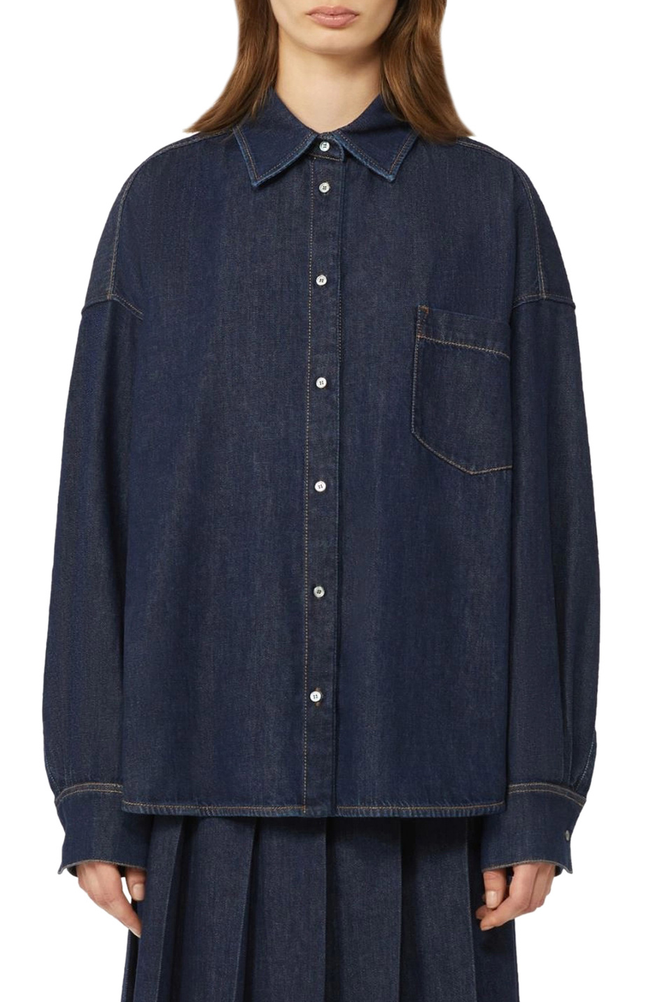 Женский Weekend Max Mara Рубашка FOGGIA джинсовая (цвет ), артикул 2615111011 | Фото 3