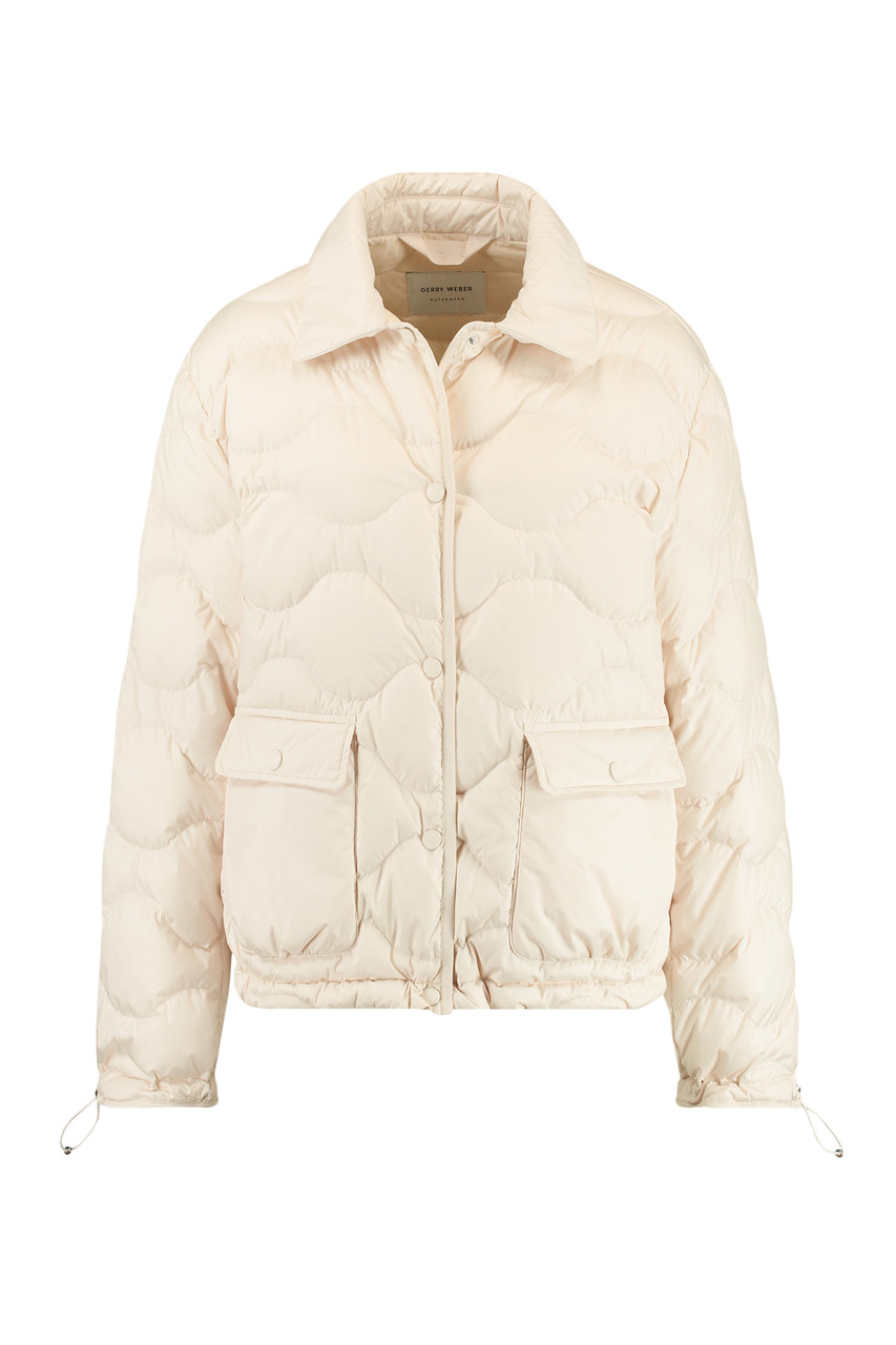 Куртка стеганая с накладными карманами|Основной цвет:Кремовый|Артикул:350232-31196 | Фото 1